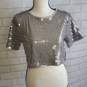 forever after dark brand top silver sequin collect